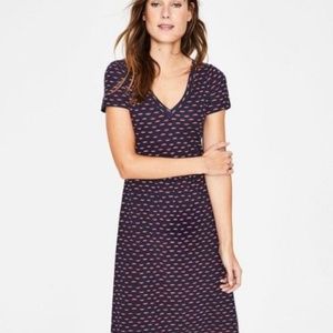 Boden Penelope Lip Short Sleeve Jersey Dress, Size 12L